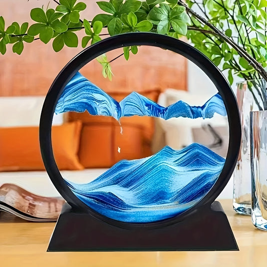 Moving sand art dome for home and office - dynamic quicksand desk decor.