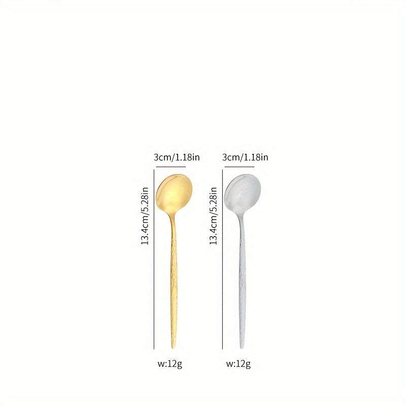 2 pieces/4 pieces/8 pieces of silver, gold, and coffee spoons. These exquisite small spoons are perfect for seasoning, stirring milk, or stirring your tea. Made of stainless steel, these stirring spoons are both practical and elegant.