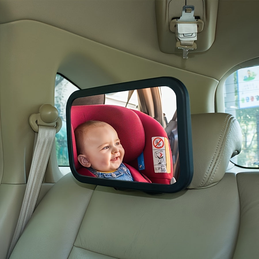 Child Safety Mirror for Car Seats - Rotates 360°, Fits All Cars, Rectangle Design, Wide-Angle View, Ideal for Kids 3-6 Years Old, Made of Durable ABS Material