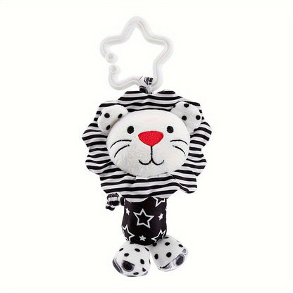 [Top Pick] Kids' Soft Wind Chime Toy - Black & White, Made of Polyester, Perfect for Hanging in Car, Drum Shaped Toy