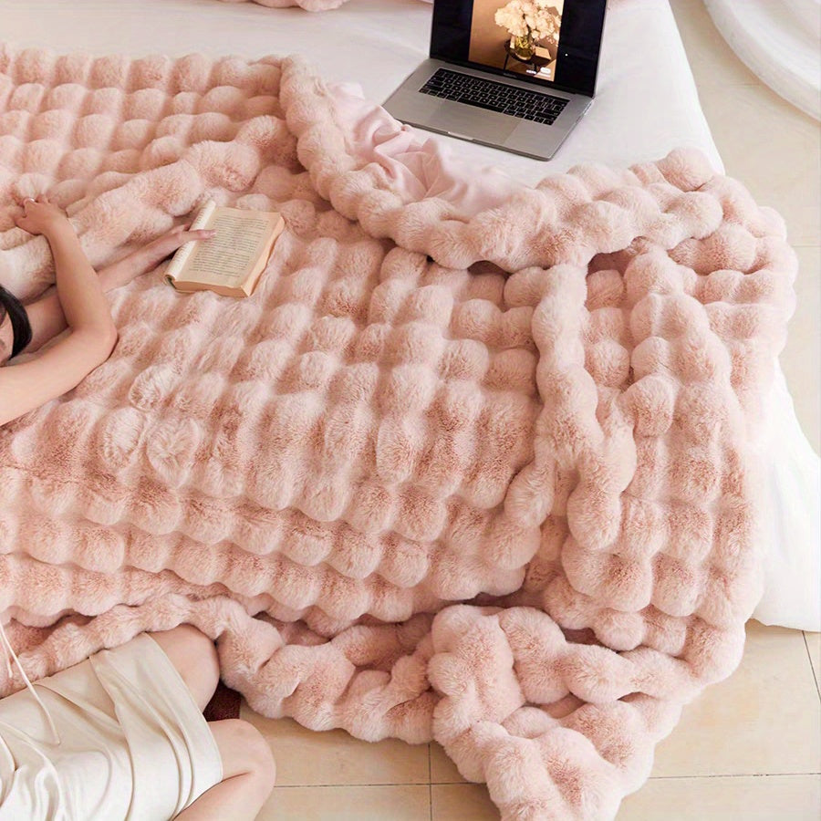 Soft and cozy plush blanket, perfect for travel, sofa, bed, and home décor - ideal gift for loved ones.