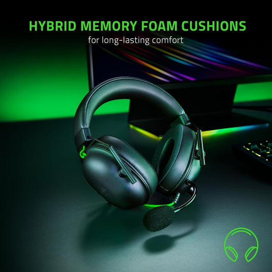 Razer BlackShark V2 X Gaming Headset with 7.1 Surround Sound and 50mm Drivers, Memory Foam Cushion, USB and 3.5mm Audio Jack, Non-Waterproof, for PC and Switch - Adult Game Headphones