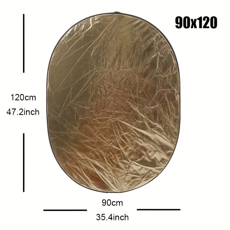 5-в-1 Овальный Светоотражатель для Фотографии, Складной и Портативный в Двух Размеров (60x90 см и 90x120 см).