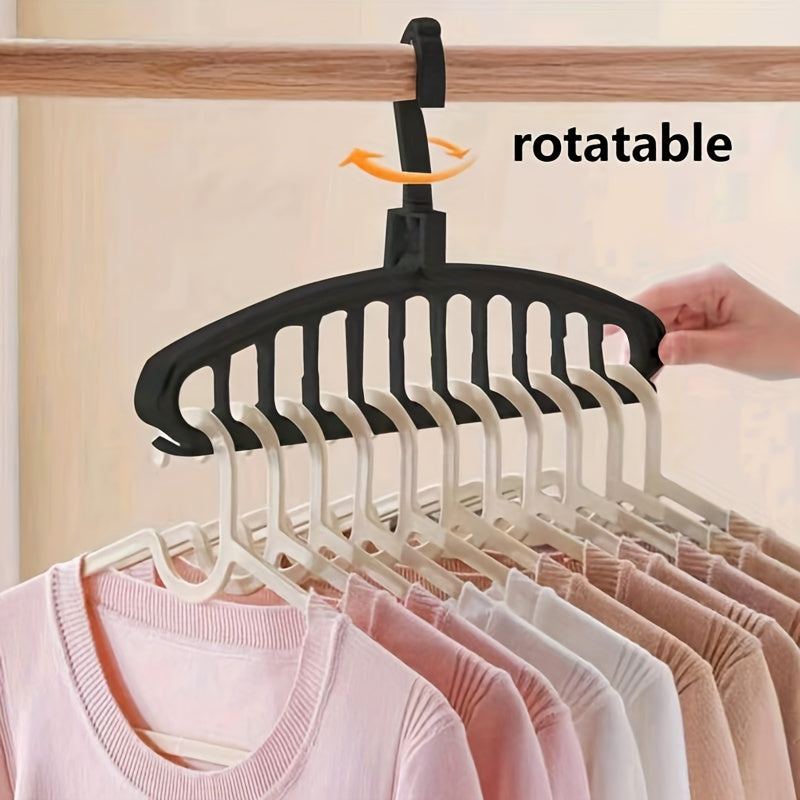 1pc Black Multi-Hole Travel Hanger - Space-Saving Organizer with Hooks for Efficient Storage and Drying, Ideal for Home & Retail Use