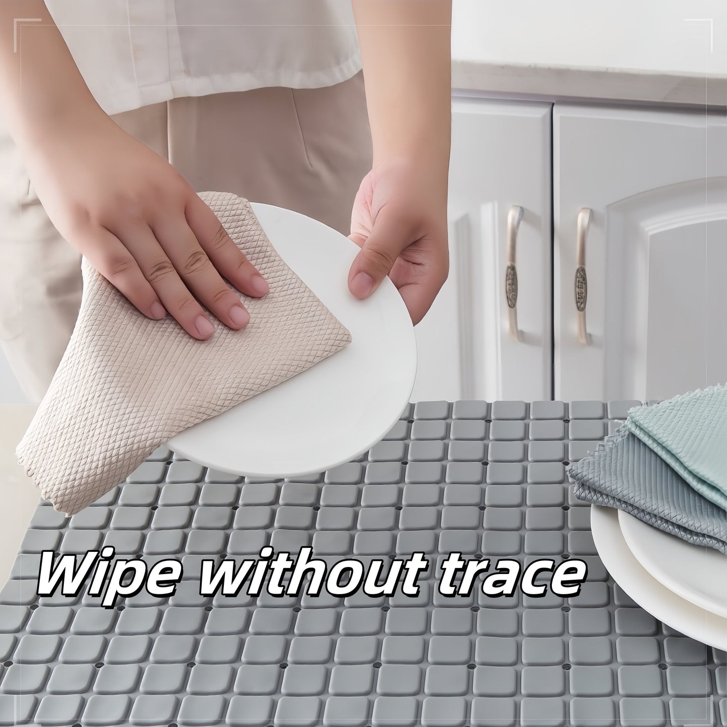 Thickened fish scale cloth for the kitchen - Absorbent and non-trace dishwashing cloth. Perfect for wiping glass tables and magically cleaning surfaces without leaving any hairs behind.