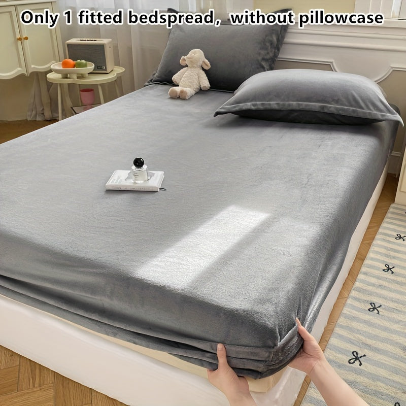 Soft and plush reversible milk velvet fitted sheet, featuring elastic all-around for a perfect fit. This machine washable anti-dust mattress protector is thick and comfortable, perfect for your bedroom or guest room. No pillowcase included. A great