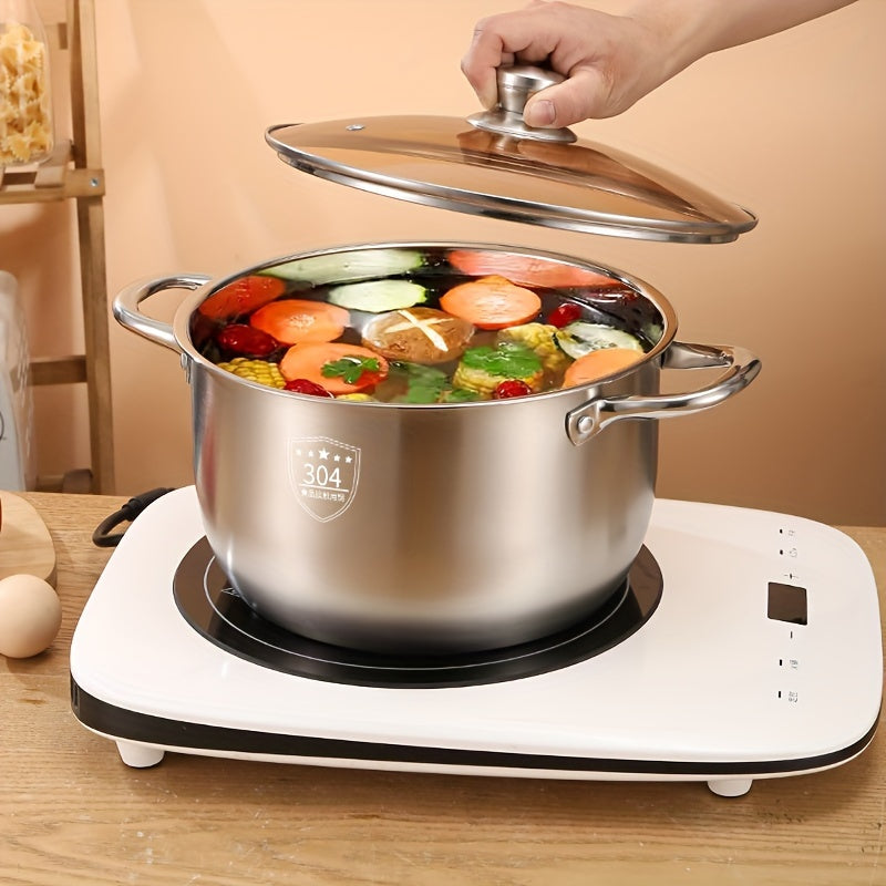 Premium 304 Stainless Steel Steamer with Lid - Durable Multi-Layer Design for Cooking on Electric or Gas Stoves - Ideal for Home Kitchens & Restaurants