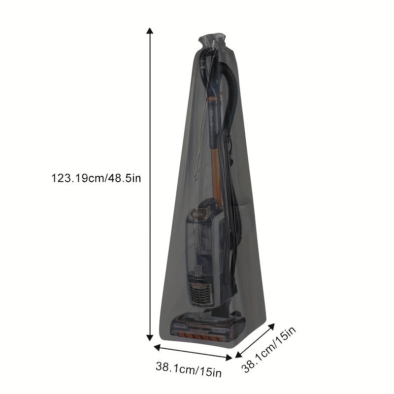 Black Fabric Vacuum Cleaner Cover for Upright Vacuum with Sturdy Handles, Non-Waterproof Dustbin Storage Bag and Organizer