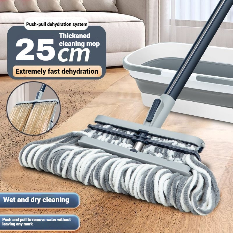 Multi-functional Wet and Dry Mop featuring a Quick-Dry Stainless Steel/Plastic Handle - 25cm Thickened Cleaning Mop for Easy Cleaning of Floors, Walls, Bedrooms, Living Rooms, and Bathrooms - Effortless Water Removal, No Missed Spots, Perfect for Floor