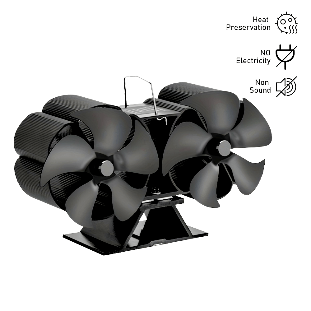 Aluminum High-Speed Fireplace Fan with 10 Blades - Thermoelectric Heat Powered Stove Fan for Wood/Log Burners & Pellet Stoves - Enhances Air Circulation & Saves Energy