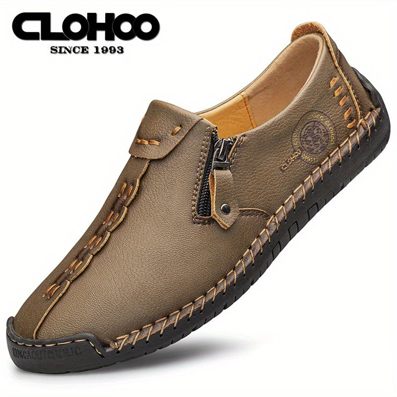 CLOHOO Men's Stitching Loafers, Non-Slip Casual Shoes