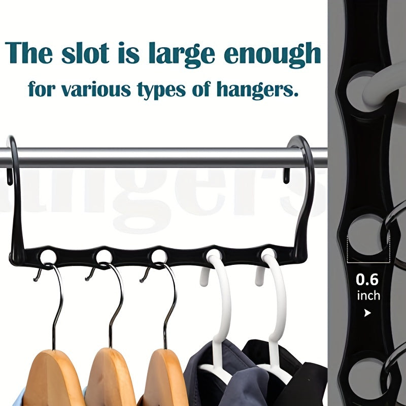 Organize your closet with the 6 Pack Magic Hangers - a space-saving solution for heavy clothes storage. These sturdy plastic hangers will maximize your closet space and keep your wardrobe neat and tidy.