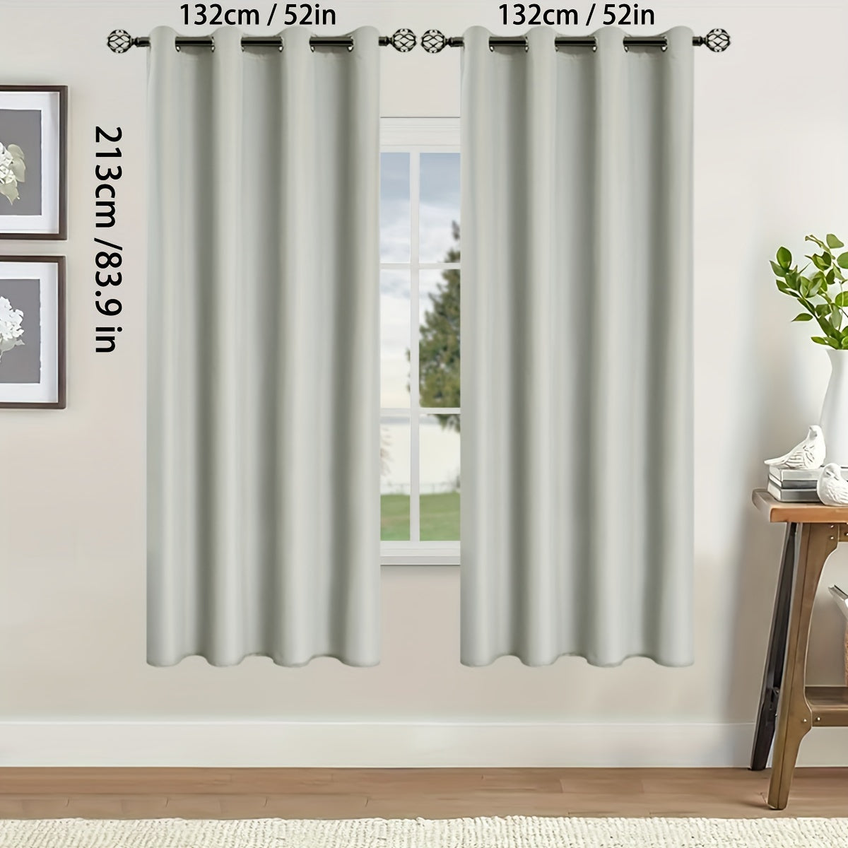 Two-Pack of Modern Blackout Curtain Panels: Keep out the sun with these thermal insulated curtains featuring a twill weave, grommet top design. Made of 100% polyester, these un-corded panels are perfect for the living room, bedroom, or any other room in