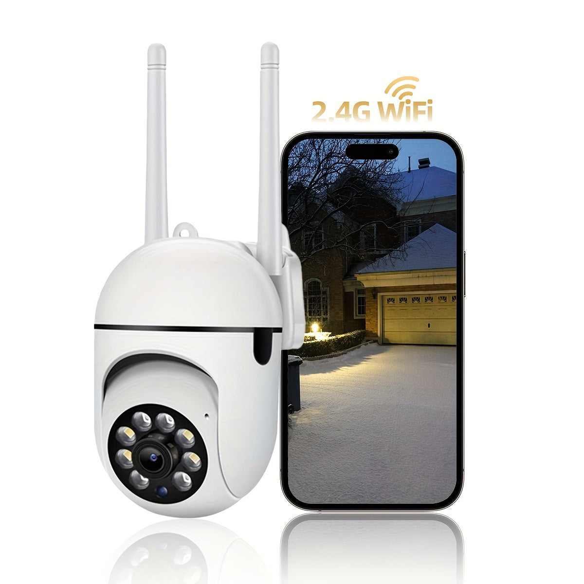 '- Introducing our versatile 1pc HD indoor security camera, featuring crisp 3MP resolution and impressive color night vision capabilities. With two-way audio, PTZ functionality, built-in light, and easy wall hanging installation, this camera is designed