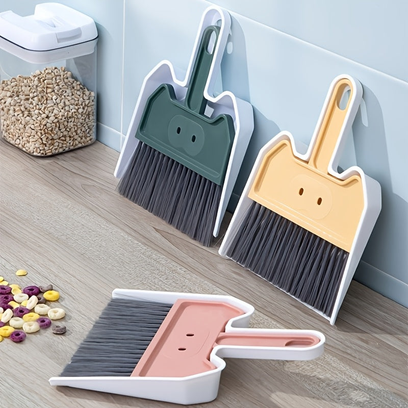 Mini Broom and Dustpan Set for Small Spaces - Ideal for Desks, Tables, and Home or Kitchen Necessities (Color May Vary)