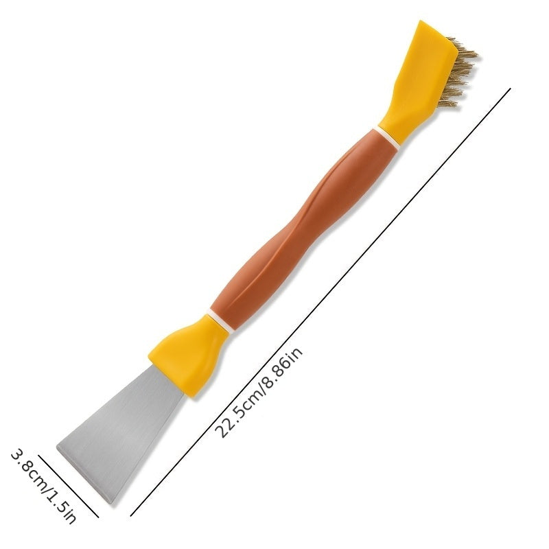 A versatile cleaning tool with dual heads for glass and ceramic surfaces, this multifunctional scraper is perfect for removing stains from kitchen cooktops. It can also be used for crevice cleaning, glue removal, and various other cleaning tasks. Made