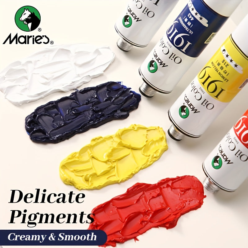 Marie's 5-piece oil paint set, 1.7 fl. oz each - vibrant colors for artists and students, professional quality.