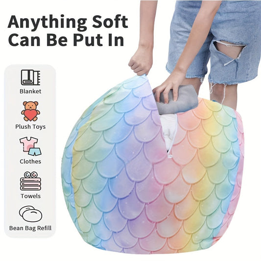 Soft and Durable Large Bean Bag Chair Cover for Storing Stuffed Animals (Filler not Included) - Easy to Clean and Removable Cover for Organizing Plush Toys and Room - Perfect Gift for Kids, Adults, and Teens