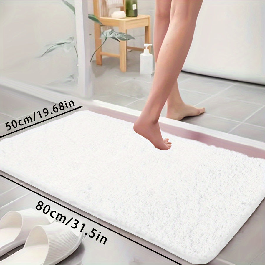 Ultra-soft bathtub mat with non-slip backing, absorbent and fade-resistant. Perfect for bathroom, laundry room, or entranceway.