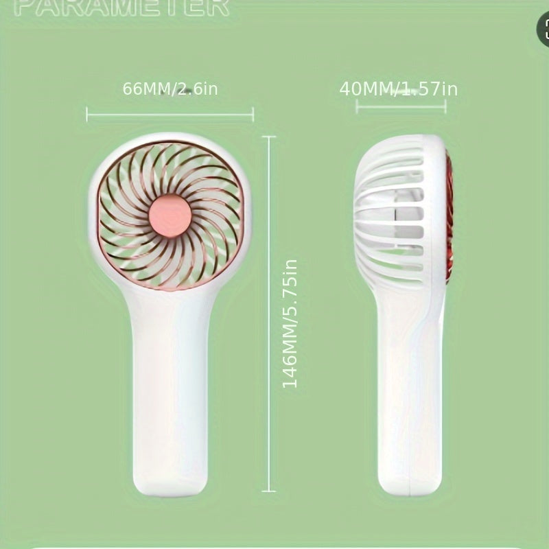 Handheld Fan for Girls & Youngsters - Portable, USB Rechargeable, Quiet, High-Speed with Adjustable Speeds, Long Battery Life, Wearable Design for Indoor/Outdoor Use