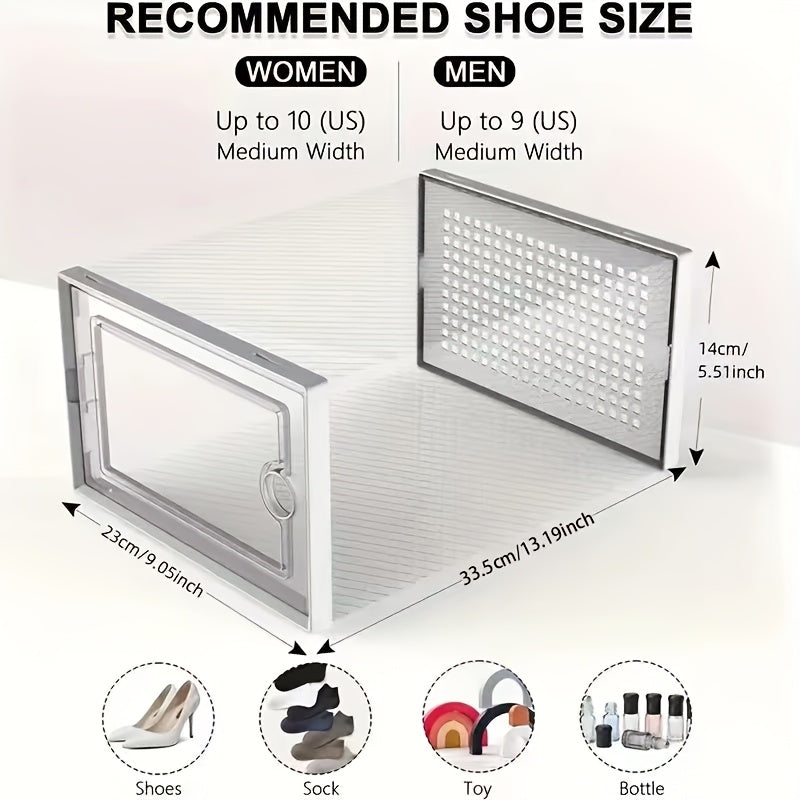 A range of multifunctional household furniture is available in sets of 4, 12, or 18 pieces. These stackable shoe rack storage boxes are waterproof and dustproof, making them perfect for sports shoes. The rectangular plastic shoe cabinets have snap