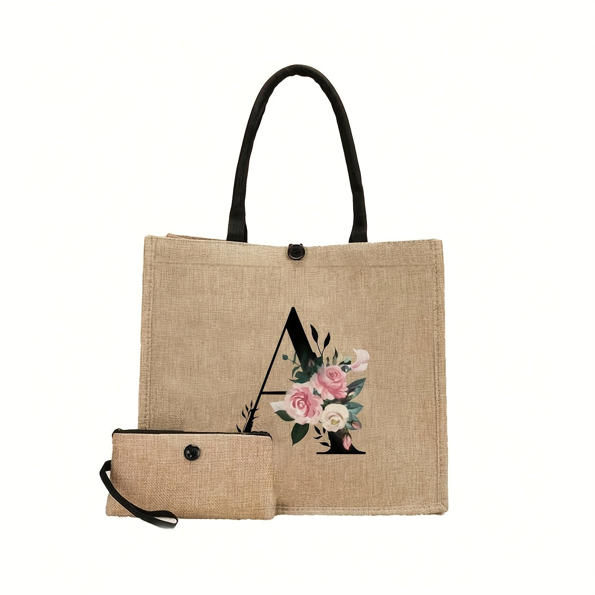 New design linen handbag with large capacity for multiple uses: travel makeup, teacher tote, shopping bag. Perfect gift for women and teachers. Ideal choice for casual storage and shopping.