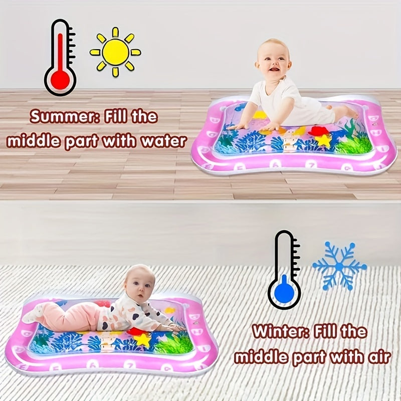 Elevate your baby's Tummy Time experience with our High-Quality Inflatable Mat - Promote Baby's Muscle Growth through Water Play - Convenient and Adorable Pink Toy for Babies and Toddlers (Ages 3-24 months) - Perfect Gift for Christmas, Halloween, or