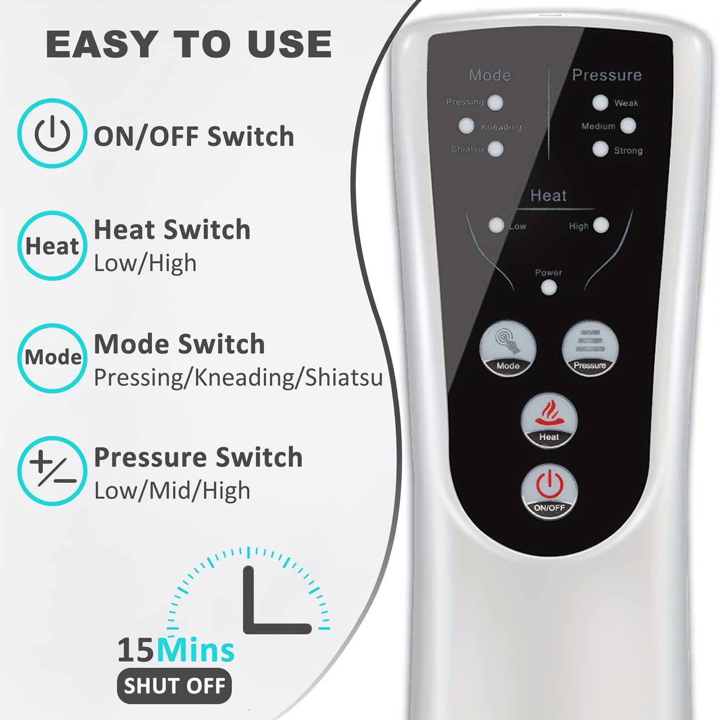 Fenash Heated Foot, Leg, and Calf Massager with Adjustable Straps and Digital Display - Perfect Holiday Gift for Men and Women