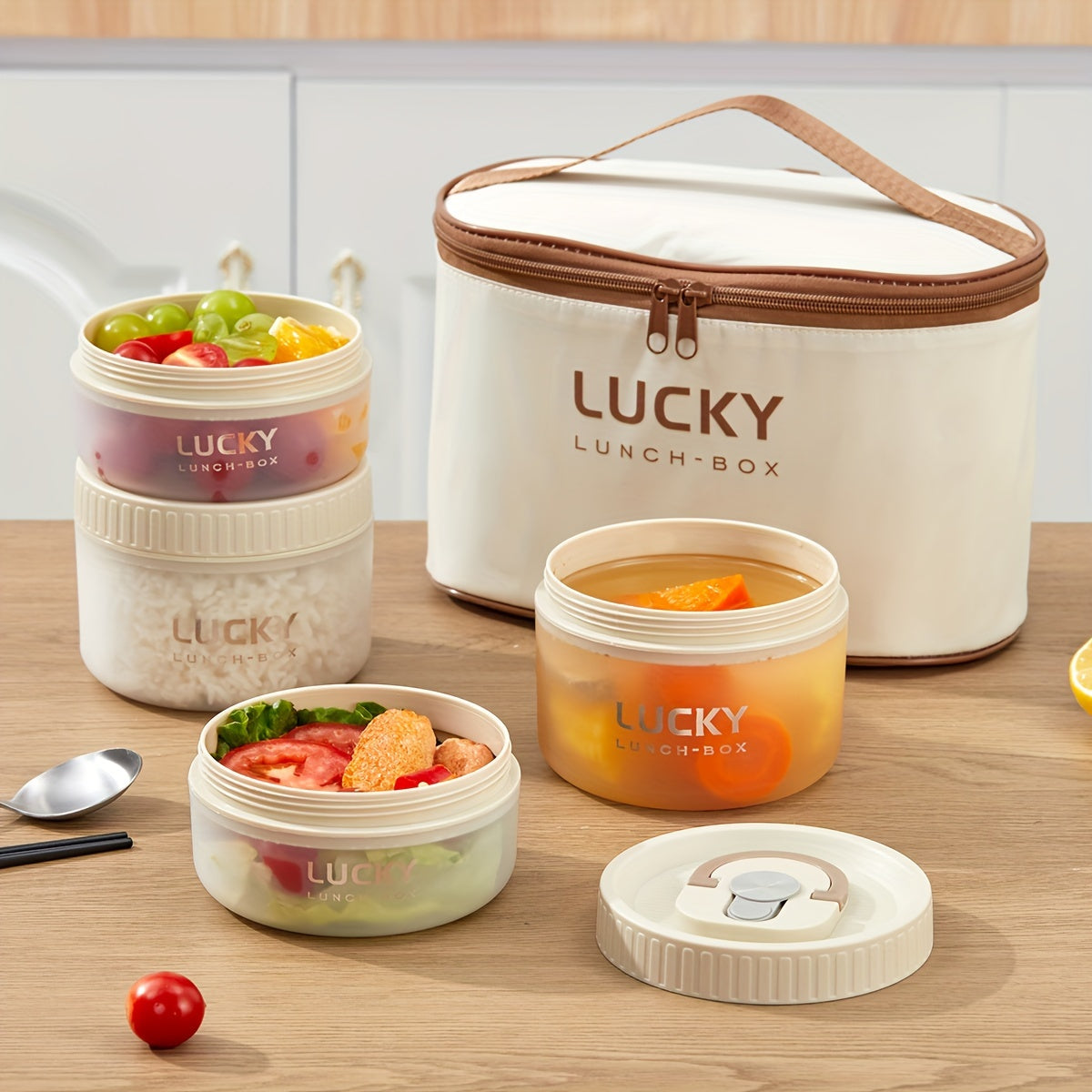 Portable Transparent Plastic Bento Box for Fruit Salad, Round Microwaveable & Leak-proof Food Container, Ideal for Lunch at Kitchen, Office, or Picnic