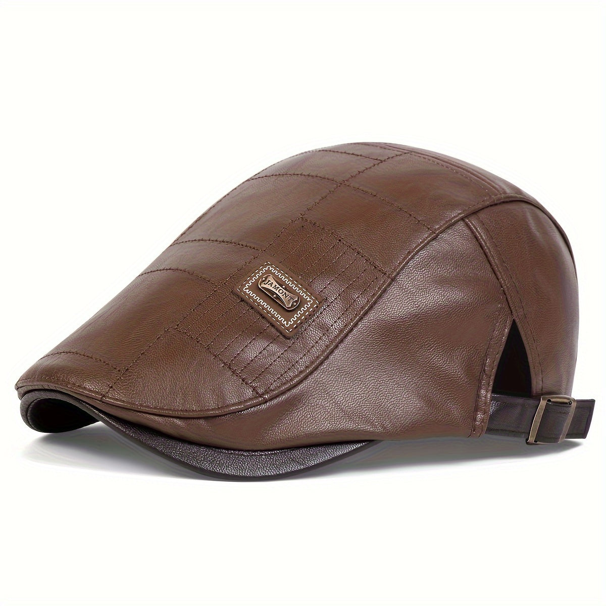 PU Leather Gentlemen Beret for Autumn and Winter Travel