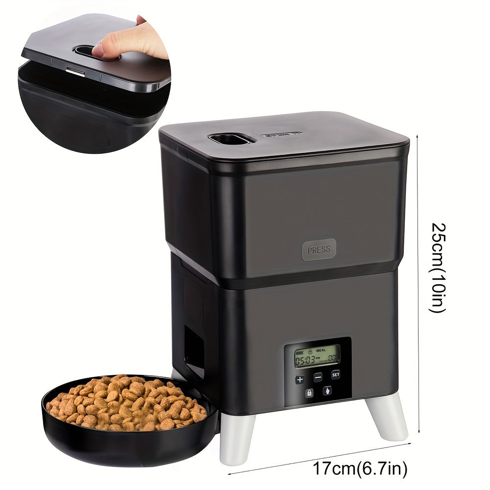 3L Smart Automatic Pet Feeder with Timer - USB & Battery Powered, Slow Feed Dispenser for Cats and Dogs, Plug Not Included