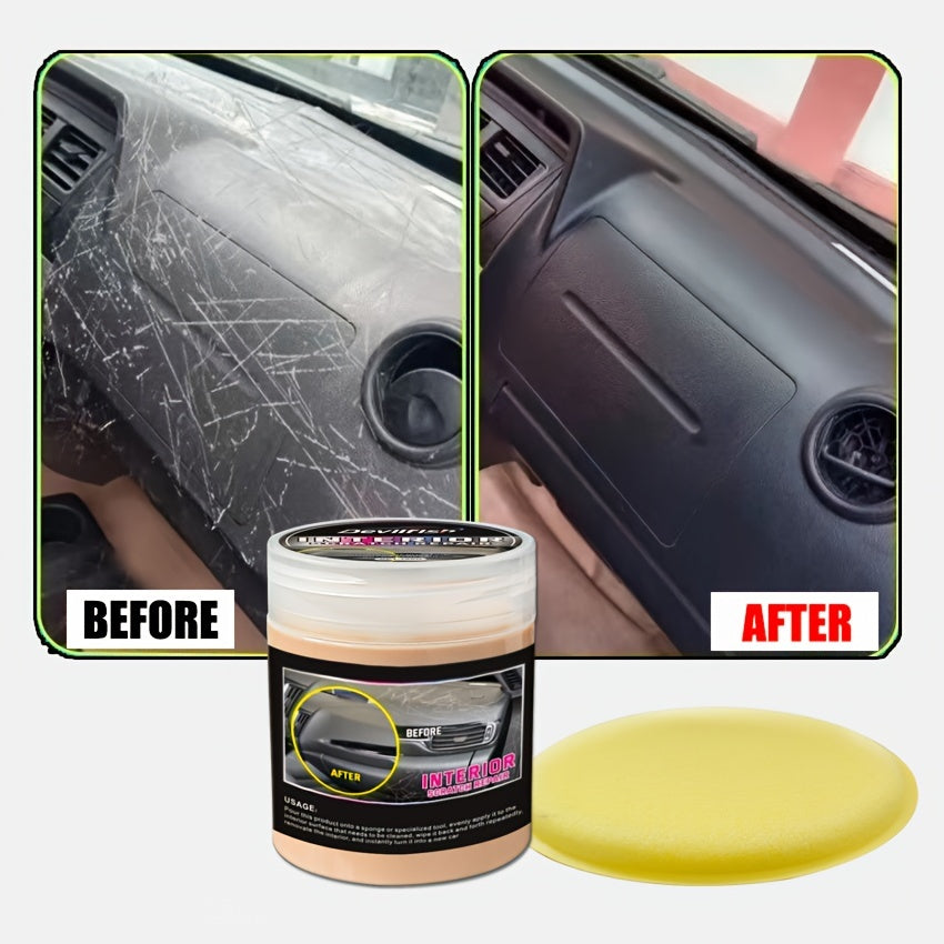 Convenient 100G Car Interior Scratch Repair Kit - Clay-Based Polish for Plastic & Dashboard, Quick Maintenance.