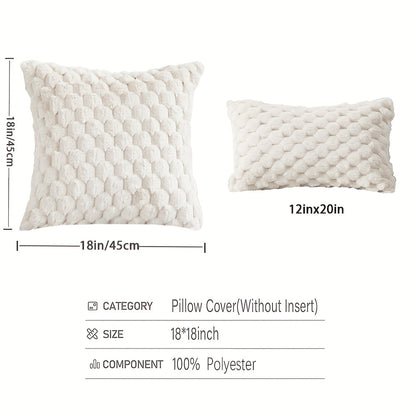 1pc Soft Plush Cream Couch Pillow Cover, Farmhouse Cushion Cover, Cozy Modern Home Decor, 45.72cm*45.72cm or 30.48cm*50.8cm, without insert.