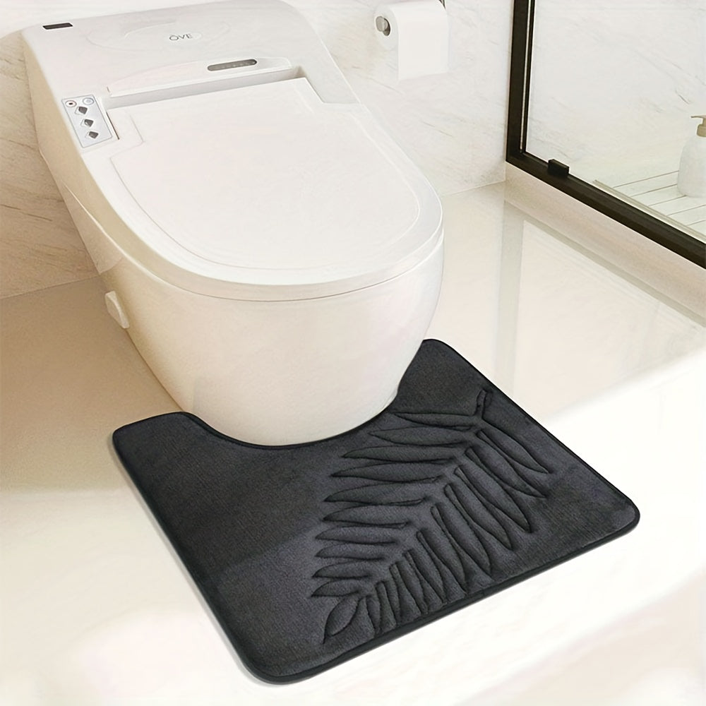 Quick-drying and highly absorbent, the AquaShield U-Shaped Bathroom Mat offers both comfort and functionality. Featuring an anti-slip design with PVC backing, this mat is machine washable and stain resistant. Made from durable polyester fiber with a