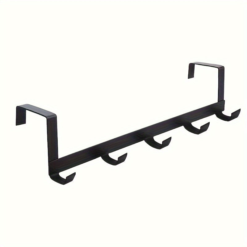 Contemporary 5-hook metal rack, 29cm long, rust-resistant with polished finish. Easy to install and suitable for hanging towels and clothes. Practical and affordable.