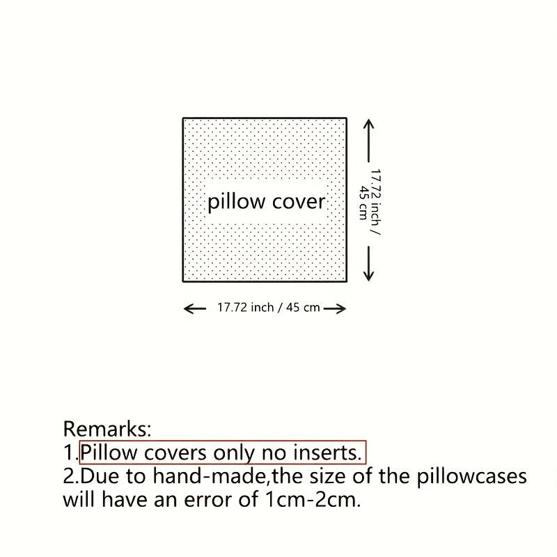 2 Velvet decorative pillow covers without insert, 45.72cm each, for sofa, bed, car, living room.