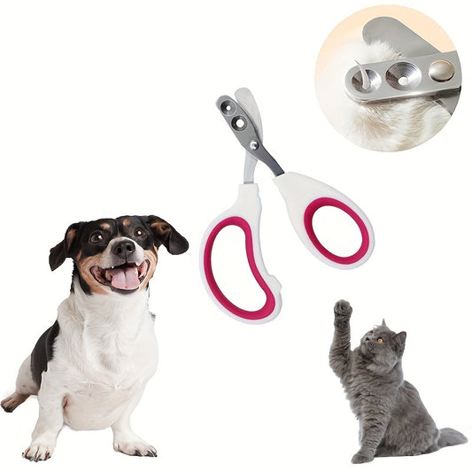 Stainless steel nail clippers for cats and small dogs with red accent handles.