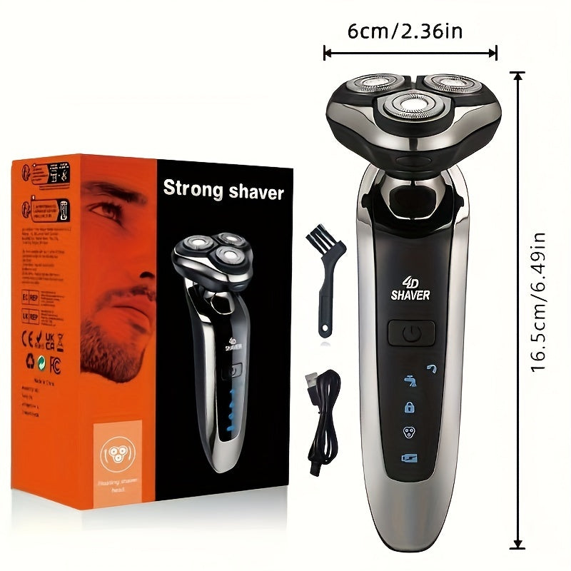 5-in-1 Men's Electric Shaver Set with Trimmer and Cleaning Brush for Smooth Shaving.