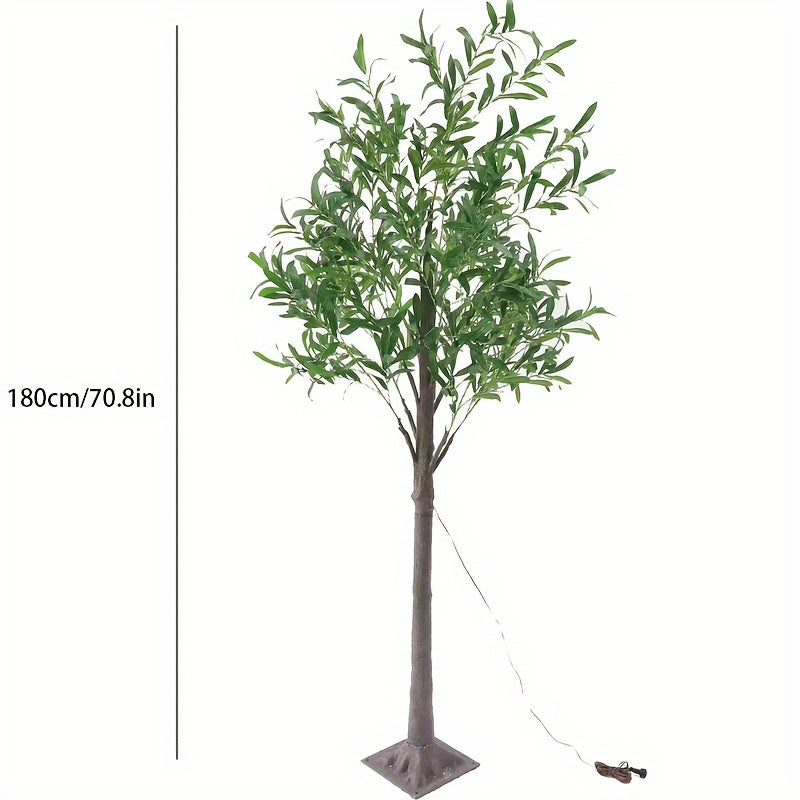 Artificial Tree with Warm White LED Lights, USB-Powered - Available in 152.4cm and 182.88cm Sizes, Ideal for Weddings, Holidays, and Home Decoration