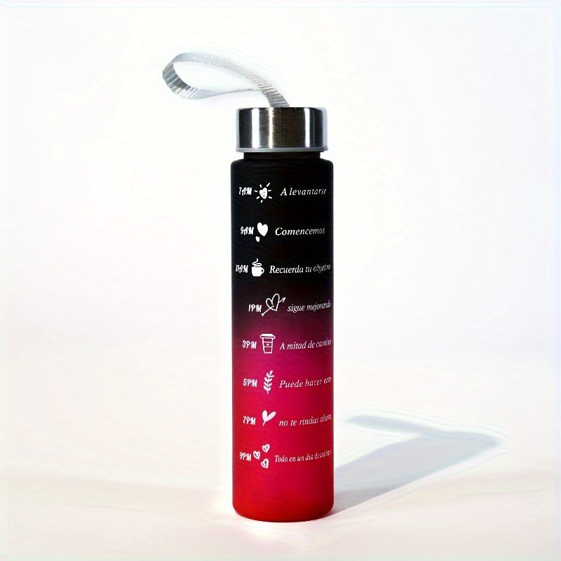 Large capacity water bottle with time marker for hydration reminder, PVC free and lightweight for hand wash only.