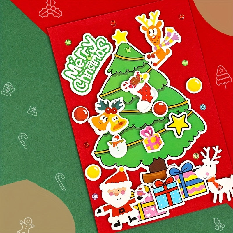 Christmas Greeting Card with 3D Three-Dimensional Blessings for Families