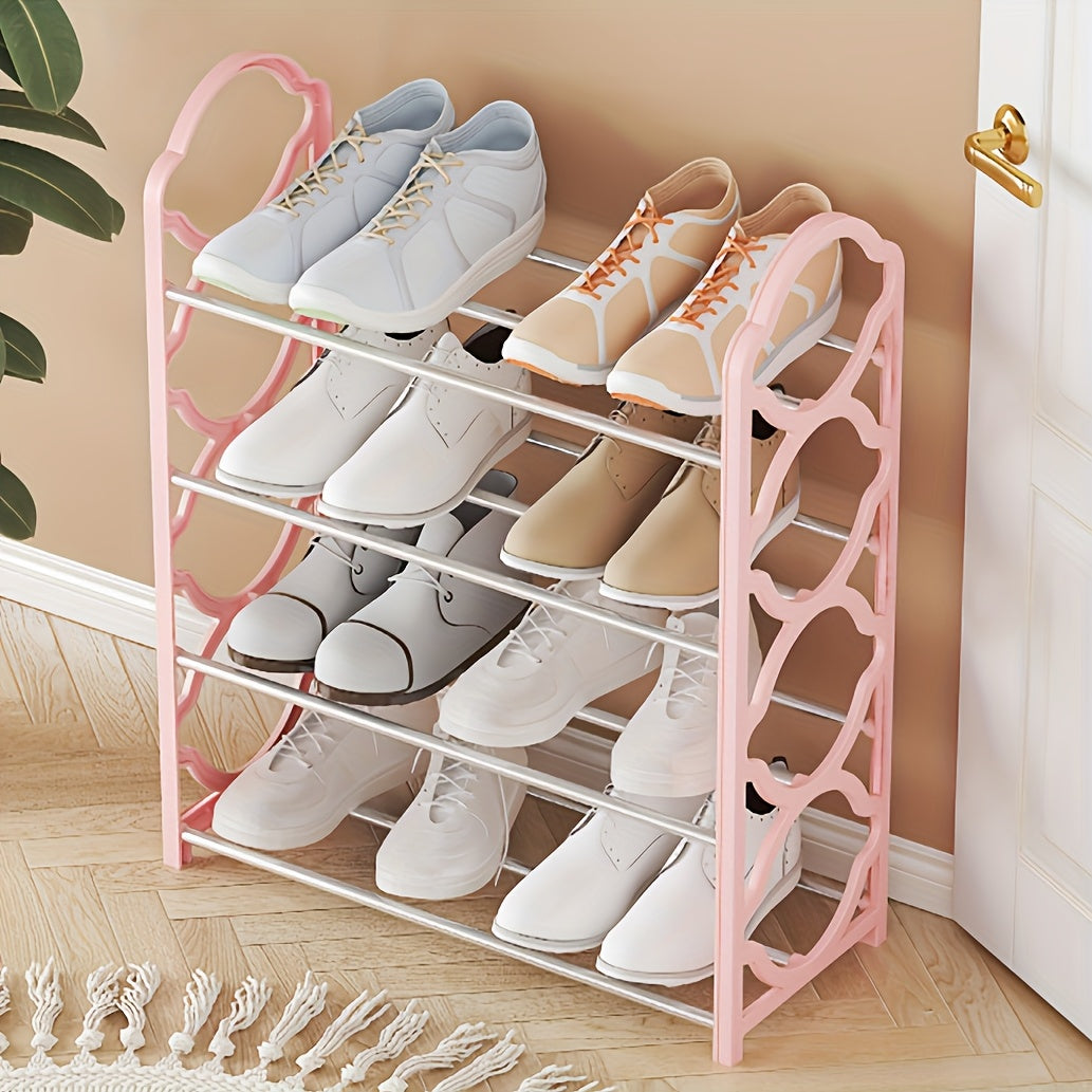 Simple to put together, dustproof shoe cabinet featuring a clear door - conveniently foldable for saving space in your living room, bedroom, or dorm. No need for installation.