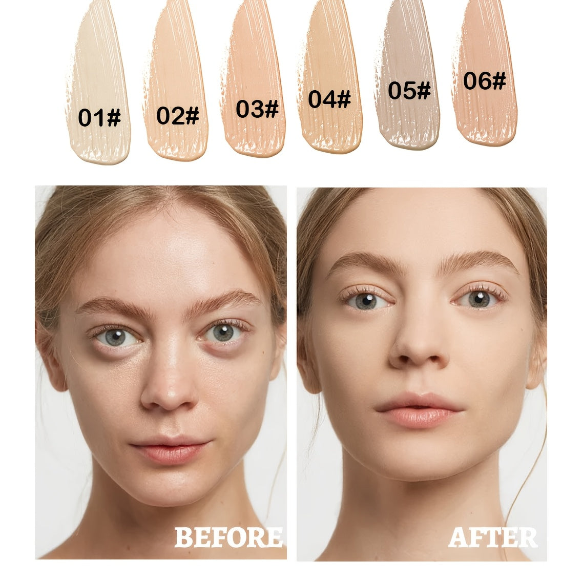 Concealer that moisturizes and covers dark circles and blemishes with long-lasting, waterproof formula. Suitable for all skin types.