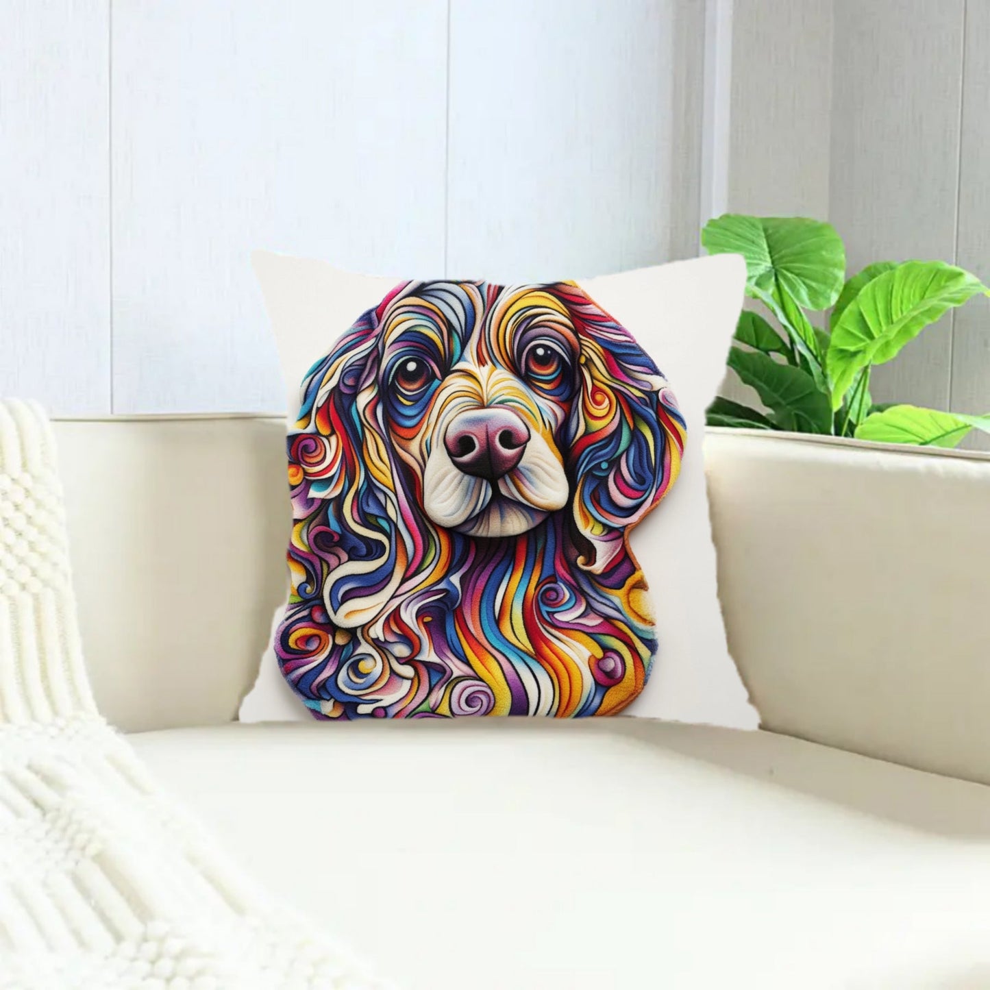 1 piece of polyester short plush pet blanket measuring 45.72x45.72 cm, featuring an audiophile doodle design for dogs in an irregular shape, suitable for use in the home's living room, sofa, or bedroom. Note that this blanket does not come with a pillow