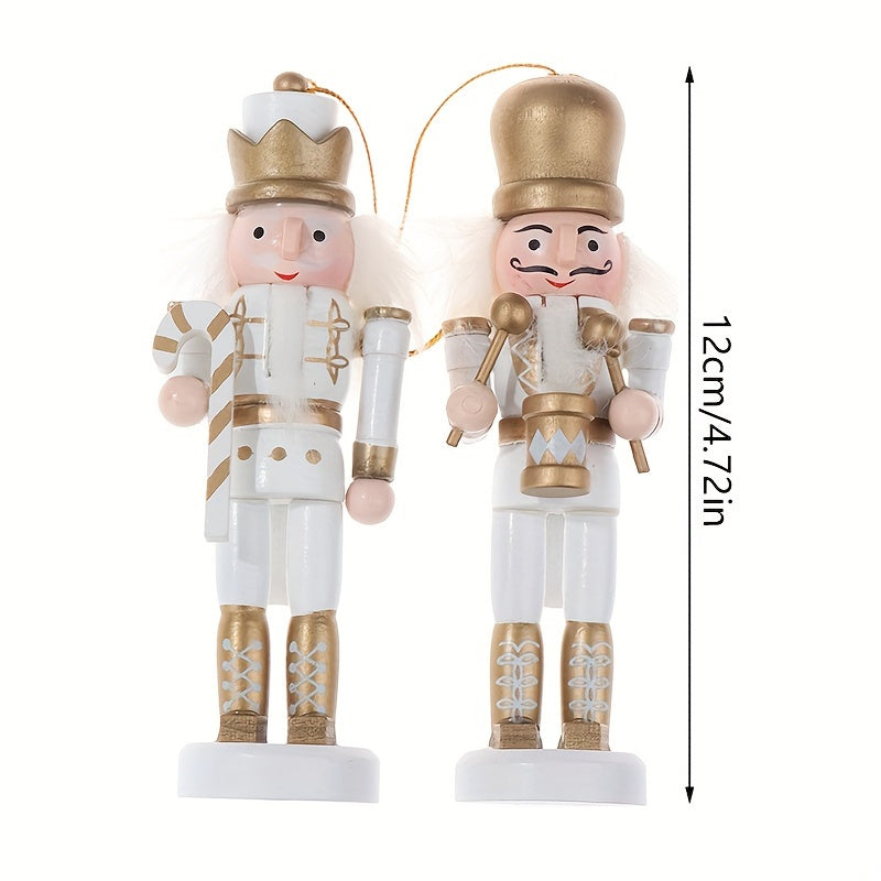 Wooden Nutcracker Soldier Ornament - 11.99cm Festive Christmas Decor for Tree or Tabletop, Ideal Christmas Tree Decoration