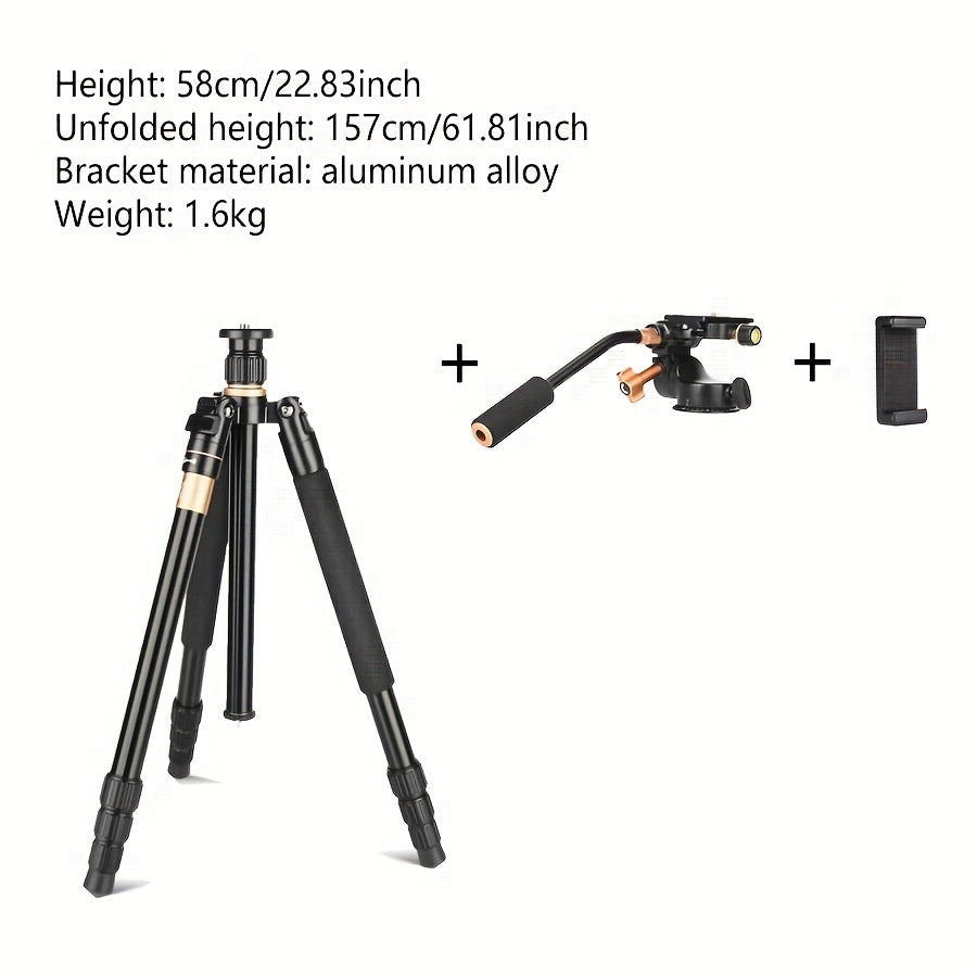 Lightweight horizontal pole with small camera swing arm for shooting vertically at 90 degrees. Compatible with DSLR, mirrorless cameras, and mobile phones. Bottom interface is 3/8 inch and