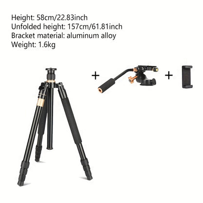 Lightweight horizontal pole with small camera swing arm for shooting vertically at 90 degrees. Compatible with DSLR, mirrorless cameras, and mobile phones. Bottom interface is 3/8 inch and