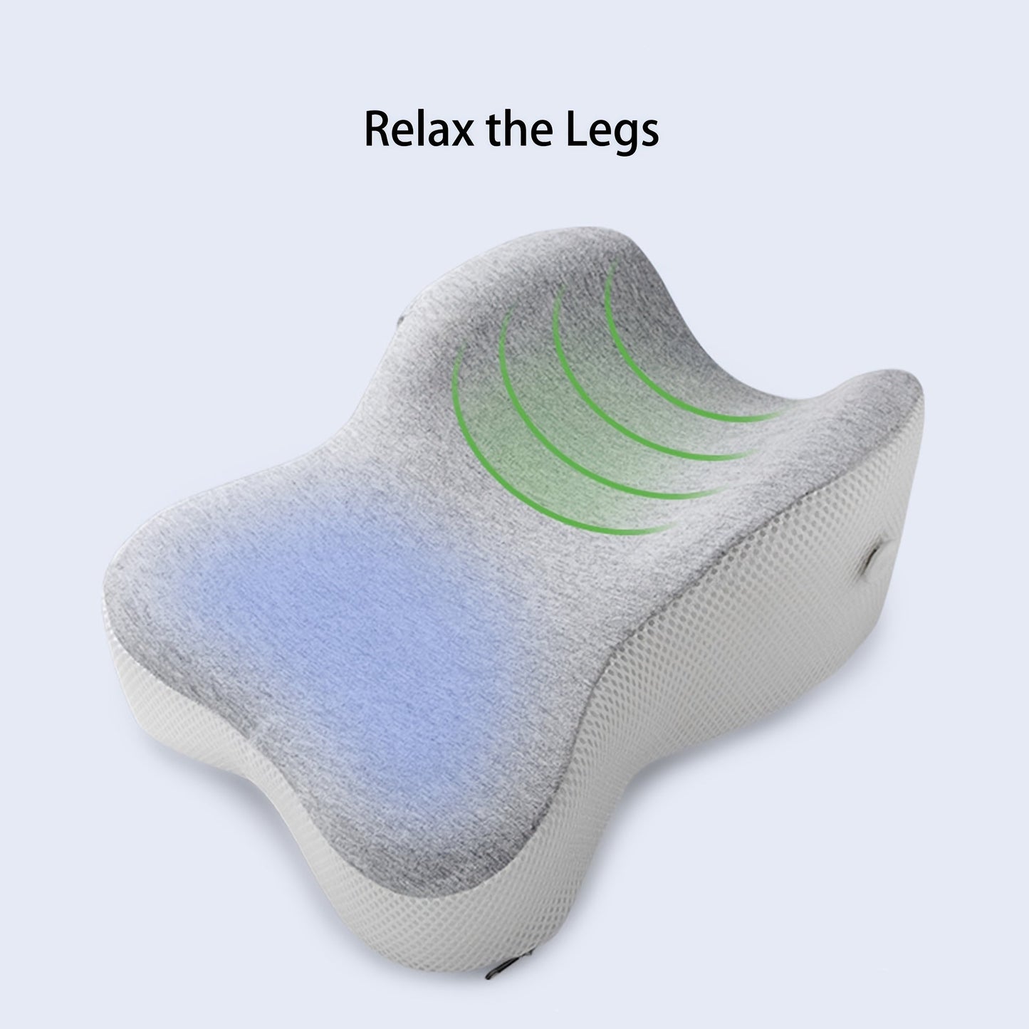 Memory foam knee pillow designed to promote proper body alignment and separate the knees for a more comfortable sleep. Perfect for side sleepers, this leg spacer pillow helps relieve back and knee pain. It is soft and comes with a strap for easy