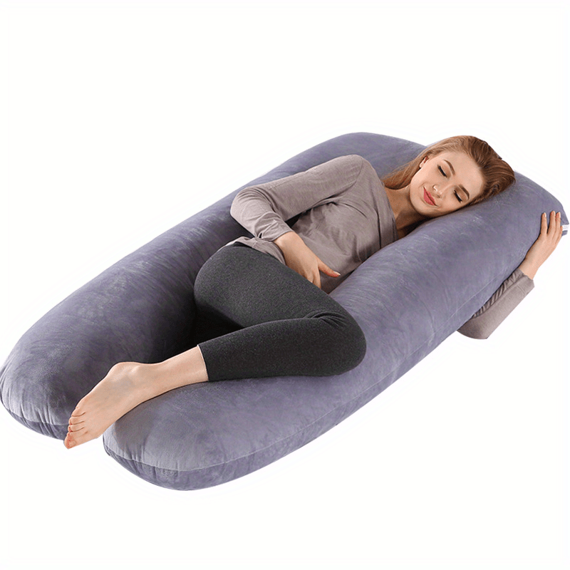 U-shaped Pregnancy Pillow with Generous Filling, Cushioning, Waist Support, and Side Sleeping Functionality