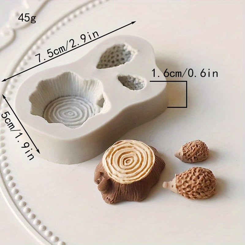 Forest-Themed Silicone Baking Mold featuring Realistic Tree Stump & Bark Designs - Perfect for Cake Decorating, Lead-Free Fondant and Clay Crafting. Ideal for creating unique cake designs with this Silicone Cake Mold.